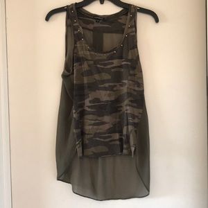 Express Camouflage Sheer Tank Top